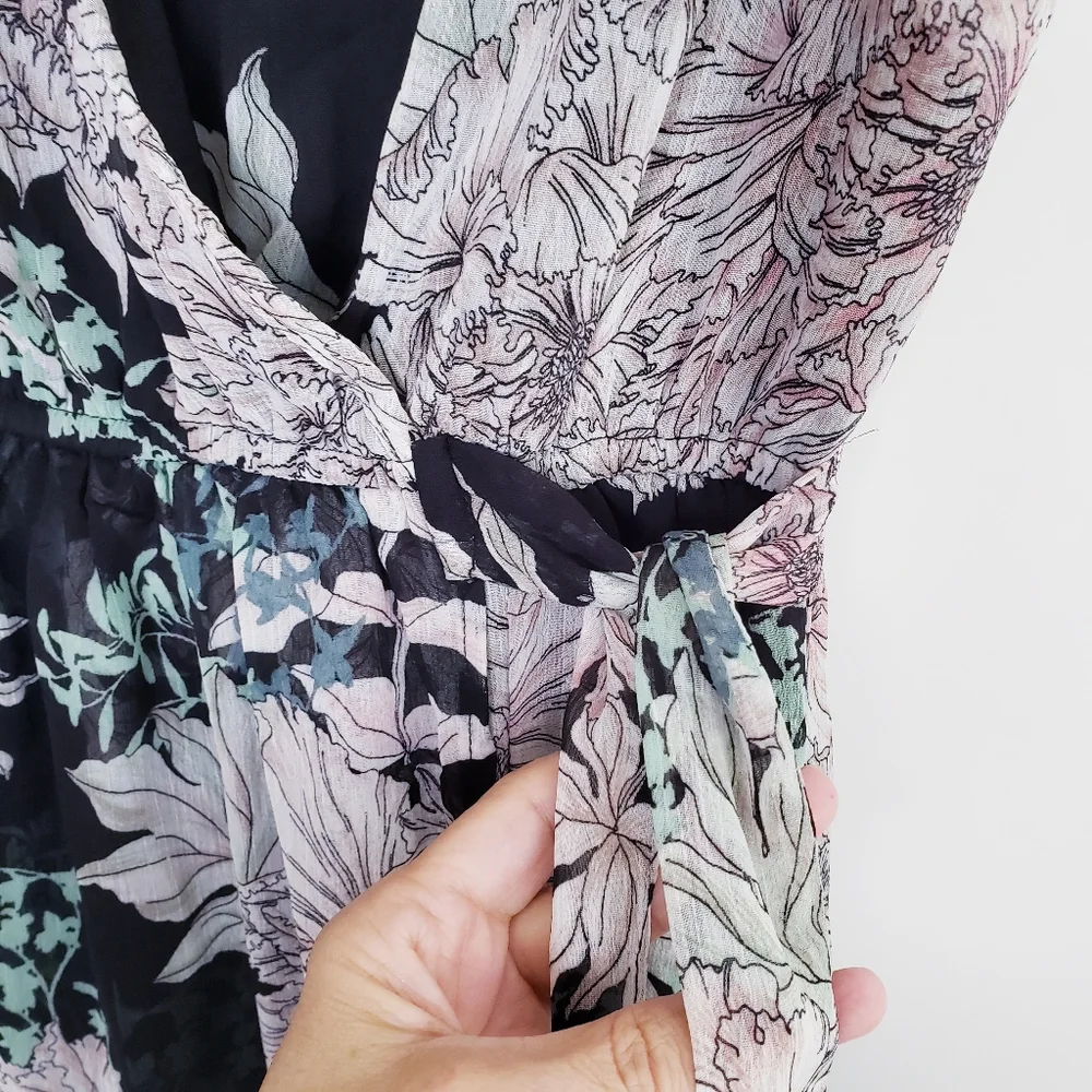 Band of Gypsies Blue Floral Dress - Picture 6 of 15